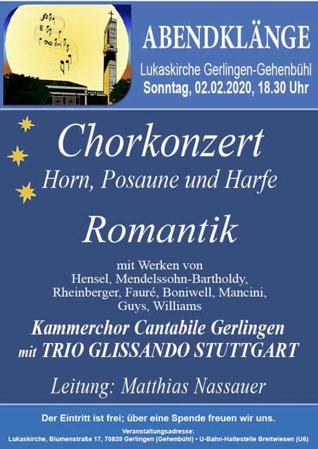 Konzert 02.02.20 Lukaskirche Gerlingen